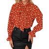 image:imageLYANER Womens Bow Tie Neck Business Work BlouseFloral Red