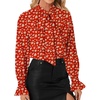 image:imageLYANER Womens Bow Tie Neck Business Work BlouseFloral Red