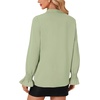 image:imageLYANER Womens Bow Tie Neck Business Work BlouseLight Green