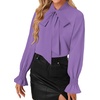 image:imageLYANER Womens Bow Tie Neck Business Work BlousePurple