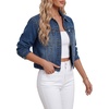 image:imageLYANER Womens Button Down Cardigan Denim JacketBlue