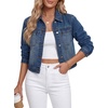 image:imageLYANER Womens Button Down Cardigan Denim JacketBlue