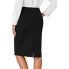 image:imageLYANER Womens Button Stretch Casual Pencil SkirtBlack