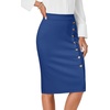 image:imageLYANER Womens Button Stretch Casual Pencil SkirtDark Blue