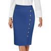 image:imageLYANER Womens Button Stretch Casual Pencil SkirtDark Blue