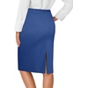 image:imageLYANER Womens Button Stretch Casual Pencil SkirtDark Blue