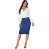 image:imageLYANER Womens Button Stretch Casual Pencil SkirtDark Blue