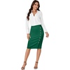 image:imageLYANER Womens Button Stretch Casual Pencil SkirtDark Green