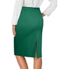image:imageLYANER Womens Button Stretch Casual Pencil SkirtDark Green