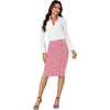image:imageLYANER Womens Button Stretch Casual Pencil SkirtDusty Pink