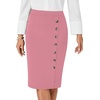 image:imageLYANER Womens Button Stretch Casual Pencil SkirtDusty Pink