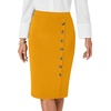image:imageLYANER Womens Button Stretch Casual Pencil SkirtGinger