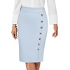image:imageLYANER Womens Button Stretch Casual Pencil SkirtLight Blue