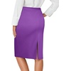 image:imageLYANER Womens Button Stretch Casual Pencil SkirtPurple