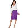 image:imageLYANER Womens Button Stretch Casual Pencil SkirtPurple