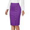 image:imageLYANER Womens Button Stretch Casual Pencil SkirtPurple