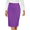 image:imageLYANER Womens Button Stretch Casual Pencil SkirtPurple