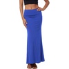 image:imageLYANER Womens Casual High Waist Solid Flare Long Maxi SkirtRoyal Blue