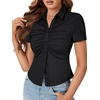 image:imageLYANER Womens Collar V Neck Business Casual TopsBlack