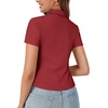 image:imageLYANER Womens Collar V Neck Business Casual TopsBurgundy