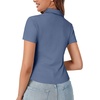 image:imageLYANER Womens Collar V Neck Business Casual TopsDark Blue