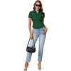 image:imageLYANER Womens Collar V Neck Business Casual TopsDark Green