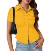 image:imageLYANER Womens Collar V Neck Business Casual TopsGinger