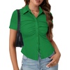 image:imageLYANER Womens Collar V Neck Business Casual TopsGrass Green