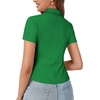 image:imageLYANER Womens Collar V Neck Business Casual TopsGrass Green