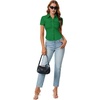 image:imageLYANER Womens Collar V Neck Business Casual TopsGrass Green
