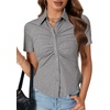 image:imageLYANER Womens Collar V Neck Business Casual TopsLight Gray