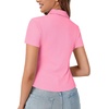 image:imageLYANER Womens Collar V Neck Business Casual TopsLight Pink
