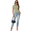 image:imageLYANER Womens Collar V Neck Business Casual TopsPea Green