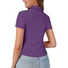 image:imageLYANER Womens Collar V Neck Business Casual TopsPurple