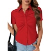 image:imageLYANER Womens Collar V Neck Business Casual TopsRed