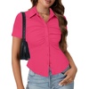 image:imageLYANER Womens Collar V Neck Business Casual TopsRose Pink