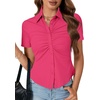 image:imageLYANER Womens Collar V Neck Business Casual TopsRose Pink