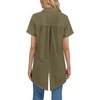 image:imageLYANER Womens Collar V Neck Split Hem BlouseArmy Green
