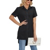 image:imageLYANER Womens Collar V Neck Split Hem BlouseBlack