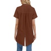 image:imageLYANER Womens Collar V Neck Split Hem BlouseDark Brown