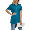 image:imageLYANER Womens Collar V Neck Split Hem BlouseTeal