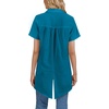 image:imageLYANER Womens Collar V Neck Split Hem BlouseTeal
