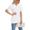 image:imageLYANER Womens Collar V Neck Split Hem BlouseWhite