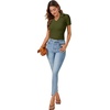 image:imageLYANER Womens Collared V Neck Work Polo ShirtsSolid Army Green