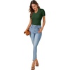 image:imageLYANER Womens Collared V Neck Work Polo ShirtsSolid Dark Green