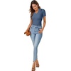 image:imageLYANER Womens Collared V Neck Work Polo ShirtsSolid Haze Blue