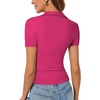 image:imageLYANER Womens Collared V Neck Work Polo ShirtsSolid Rose
