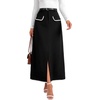image:imageLYANER Womens Color Block Slit Work Office SkirtBlack