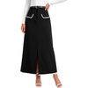 image:imageLYANER Womens Color Block Slit Work Office SkirtBlack