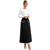 image:imageLYANER Womens Color Block Slit Work Office SkirtBlack